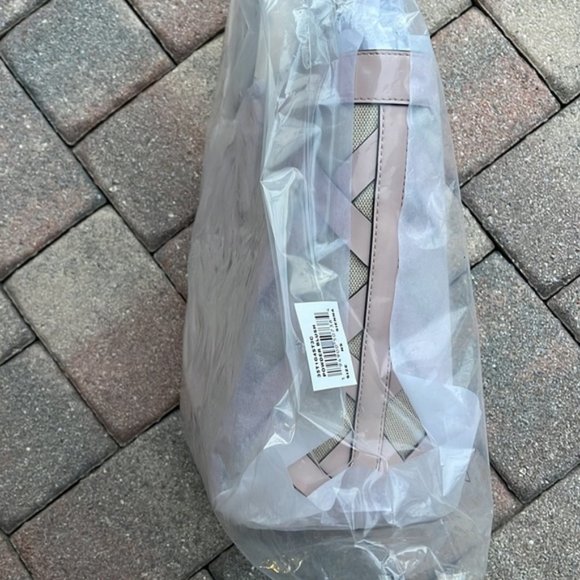 Michael Kors Sienna Large Tote Shoulder Bag Powder Blush Leather Canvas - Picture 9 of 16